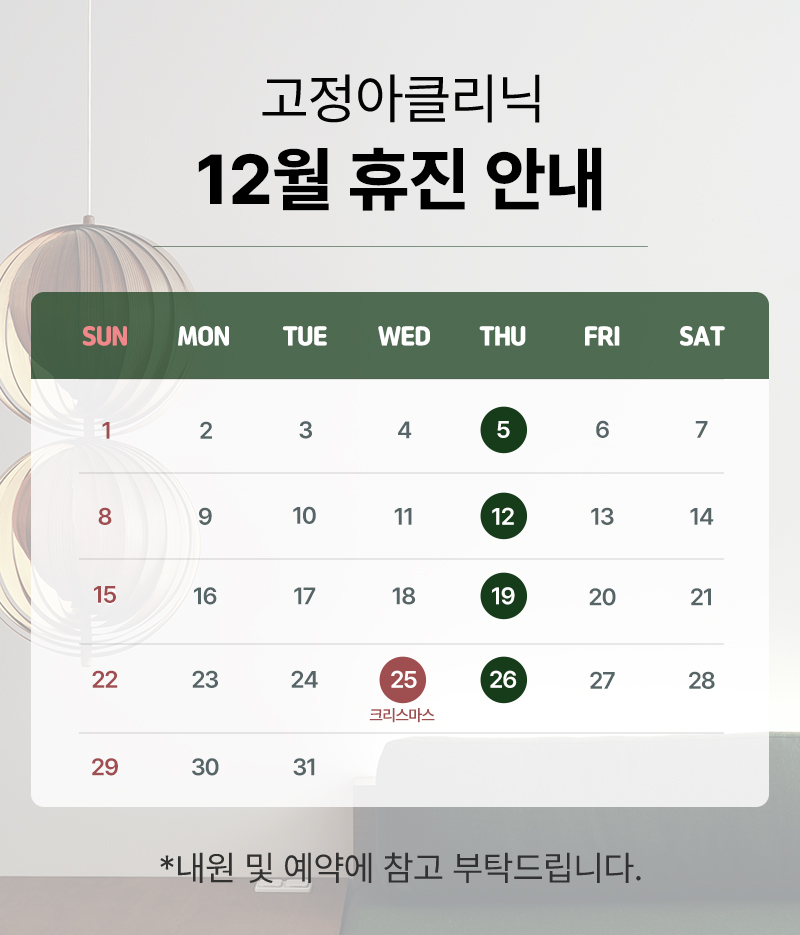 2024 12월 휴진 안내